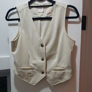 Cream Button-Up Vest